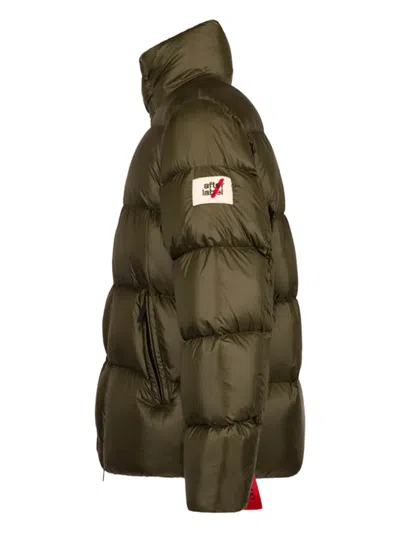 After Label Press-stud Puffer Jacket In Green