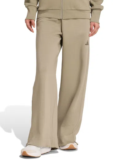 Adidas Originals Adidas Women's All Szn Fleece Loose Wide-leg Pants In Green
