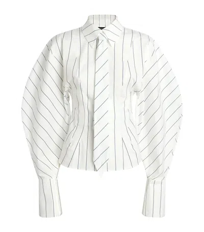A.w.a.k.e. Oversized Puff-sleeve Poplin Shirt In White