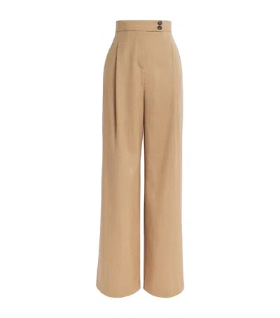 Eleventy Wool-blend Metallic Pleated Trousers In Brown