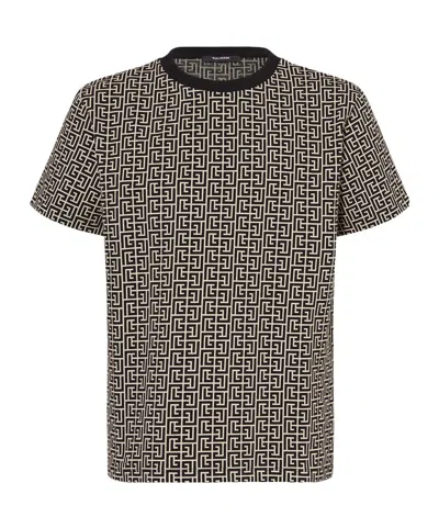 Balmain Kids Monogram-printed Crewneck T-shirt In Multi