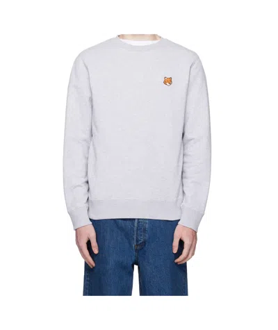 Maison Kitsuné Gray Fox Head Patch Regular Sweatshirt In White