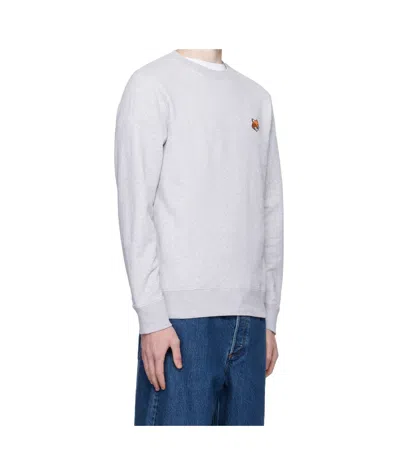 Maison Kitsuné Gray Fox Head Patch Regular Sweatshirt In White