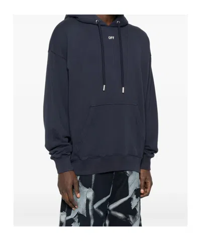 Off-white Hooded Sweatshirt Featuring Graphic Print In Black