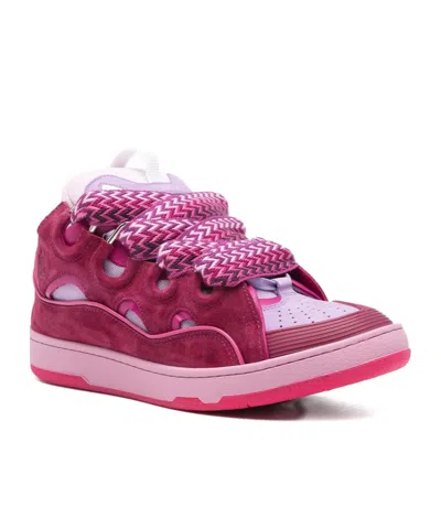 Lanvin Curb Lace-up Sneakers In Pink