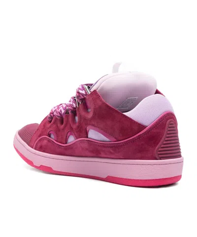 Lanvin Curb Lace-up Sneakers In Pink