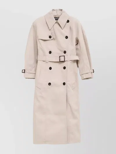 Jacquemus Tailored Coat With Belt And Pockets In White