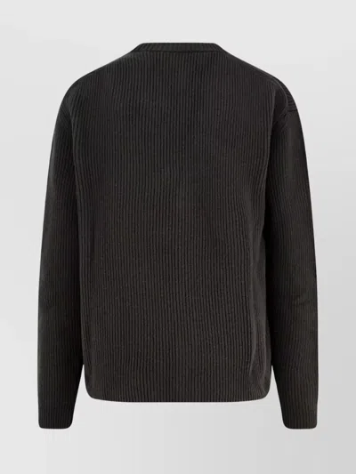 Gucci V-neck Long Sleeve Cardigan Front Pockets In Black