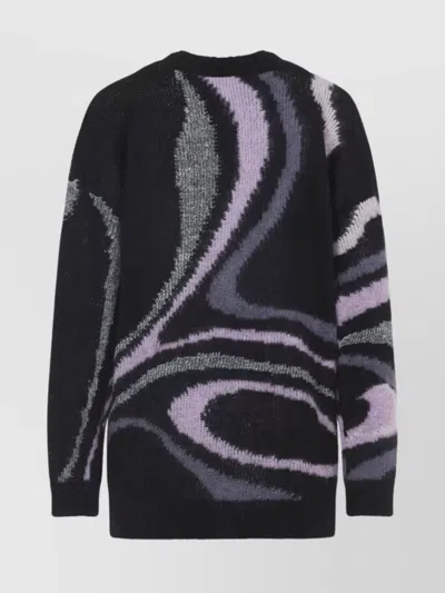 Pucci Embroidered Mohair Blend Oversize Cardigan In Black