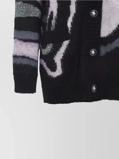 Pucci Embroidered Mohair Blend Oversize Cardigan In Black