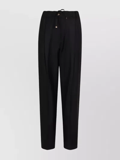 Moncler Tailored Trousers In Wool Gabardine In Black