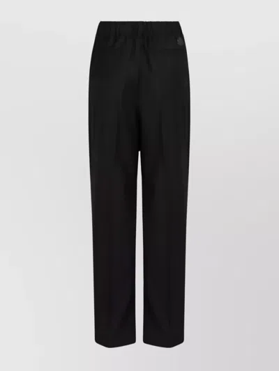 Moncler Tailored Trousers In Wool Gabardine In Black