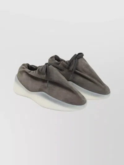 Fear Of God Suede Round Toe Sneakers With Rubber Sole In Gray