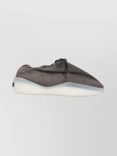 Fear Of God Suede Round Toe Sneakers With Rubber Sole In Gray
