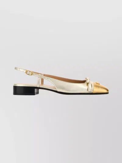 Valentino Garavani Valet Du Roi Vlogo Metallic Leather Slingback Ballerina Flats In Multi