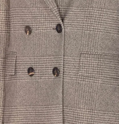 Circolo 1901 Check Pattern Jacket Notched Lapels Pockets In Brown