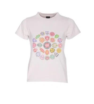 Balenciaga Women Graphic Logo Crew Neck T-shirt In White