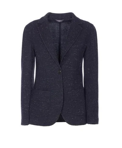 Circolo 1901 Tailored Jacket With Notch Lapel And Pockets In Blue