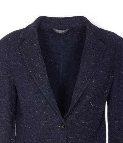 Circolo 1901 Tailored Jacket With Notch Lapel And Pockets In Blue