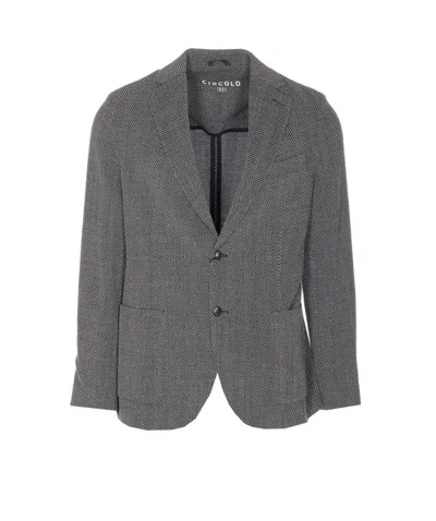 Circolo 1901 Chevron Motif Single Breasted Jacket In Multi