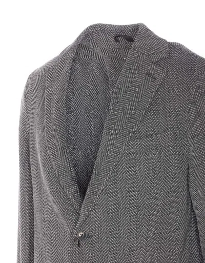 Circolo 1901 Chevron Motif Single Breasted Jacket In Multi