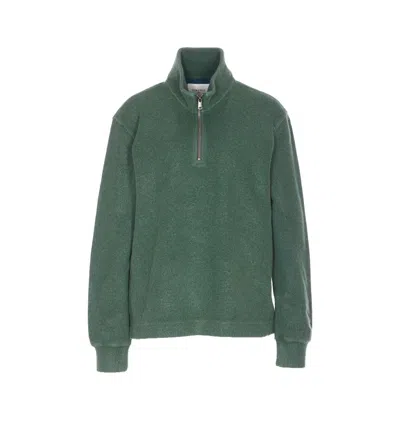 Circolo 1901 Long Sleeve High Collar Knit Sweater In Green