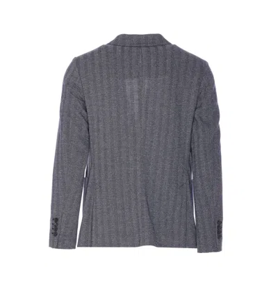 Circolo 1901 Double-breasted Chevron Jacket Pockets In Gray