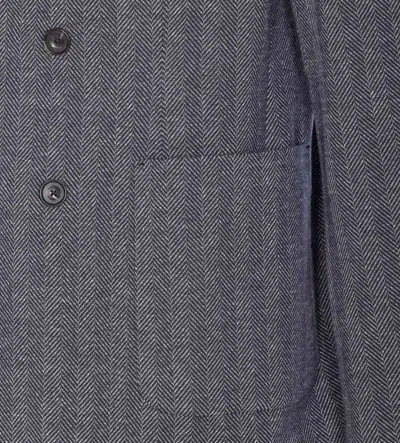 Circolo 1901 Double-breasted Chevron Jacket Pockets In Gray