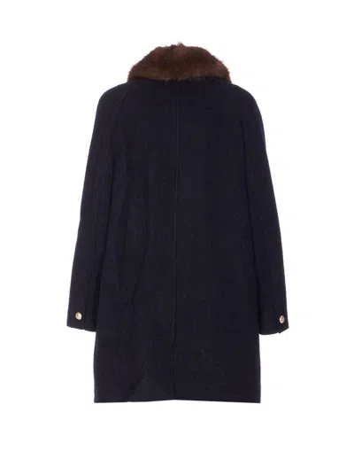 Dunst Boucle Wool Half Coat Dark Navy In Multi