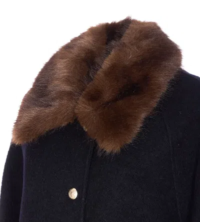 Dunst Boucle Wool Half Coat Dark Navy In Multi