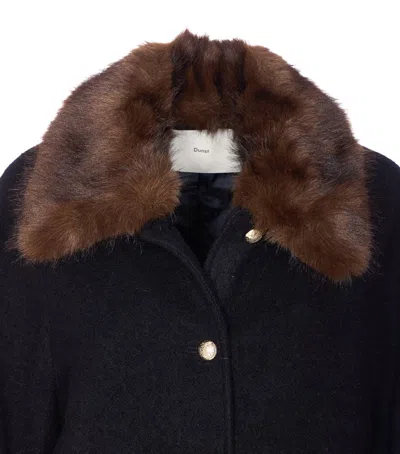 Dunst Boucle Wool Half Coat Dark Navy In Multi