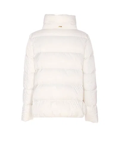 Herno Quilted Cape Jacket High Collar In White