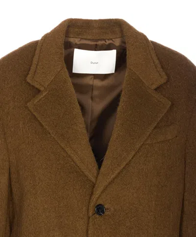 Dunst Brown Jacket With Frontal Buttons Closure In Green