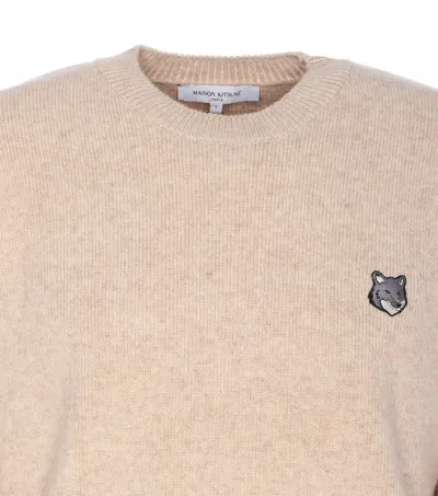 Maison Kitsuné Maison Kitsune' Bold Fox Head Wool Jumper In Brown