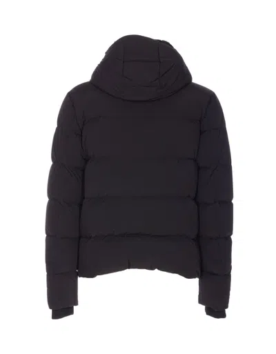 Moorer Padded Hooded Jacket Chest Pockets In Black