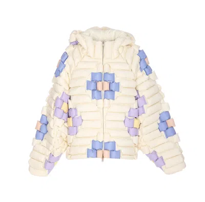 Raxxy White Down Jacket In Multi