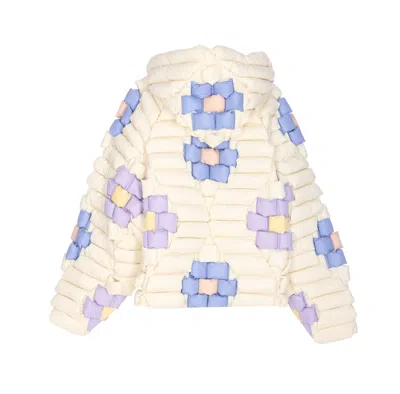 Raxxy White Down Jacket In Multi