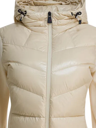 Moncler Fleece Sweatshirt With Zipper Sweatshirts Beige In Brown