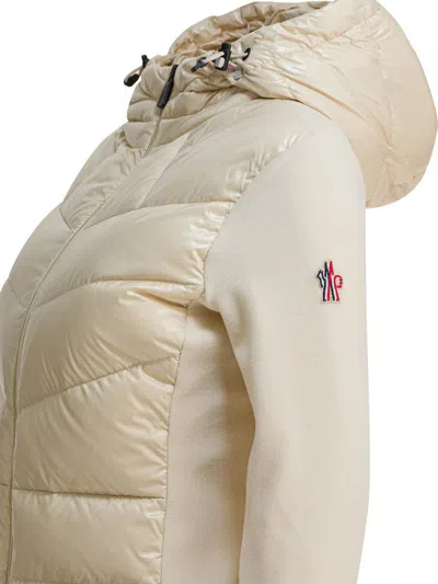 Moncler Fleece Sweatshirt With Zipper Sweatshirts Beige In Brown