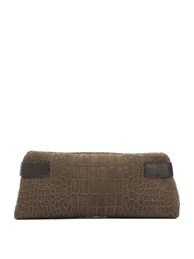 Brunello Cucinelli "essence" Clutch In Brown