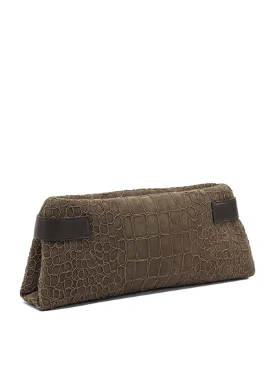 Brunello Cucinelli "essence" Clutch In Brown