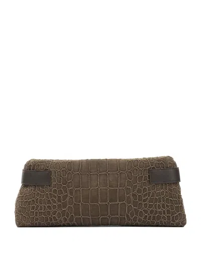 Brunello Cucinelli "essence" Clutch In Brown