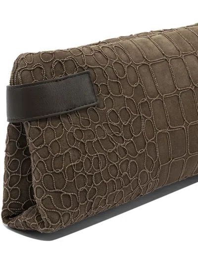 Brunello Cucinelli "essence" Clutch In Brown