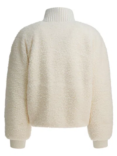 Moncler Short Puffer Jacket Ayles With High Collar In Neutral