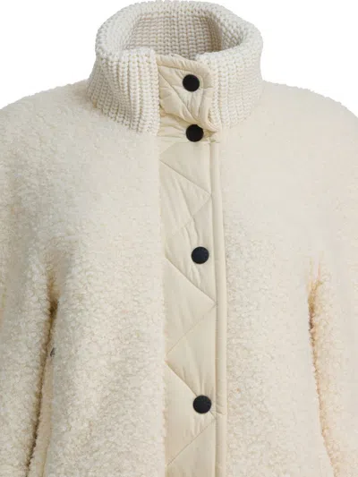 Moncler Short Puffer Jacket Ayles With High Collar In Neutral