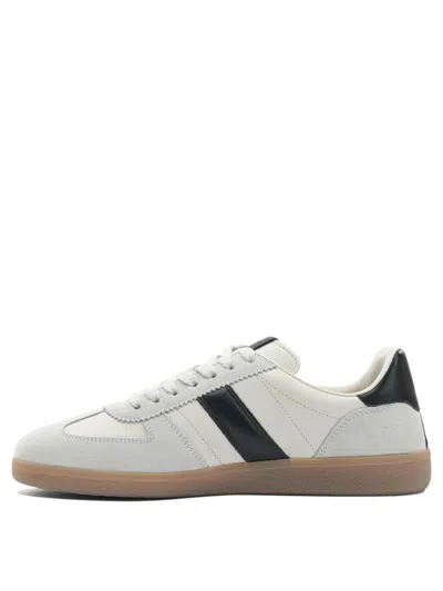 Tom Ford Suede-trimmed Leather Sneakers In White