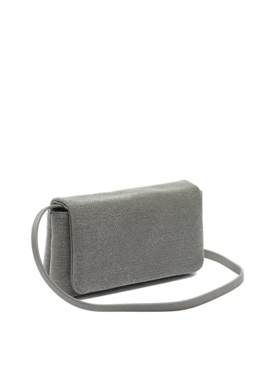 Brunello Cucinelli "flap Precious" Crossbody Bag In Gray