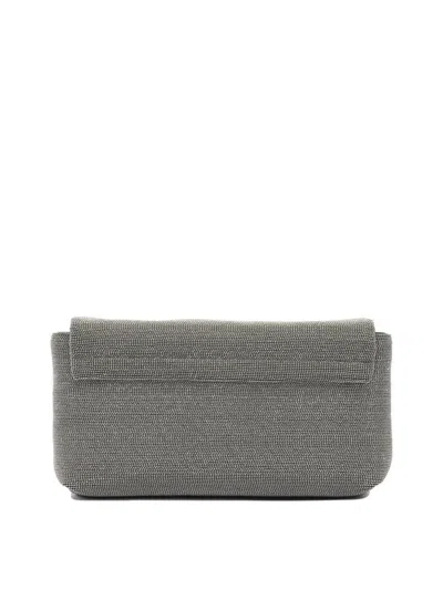 Brunello Cucinelli "flap Precious" Crossbody Bag In Gray