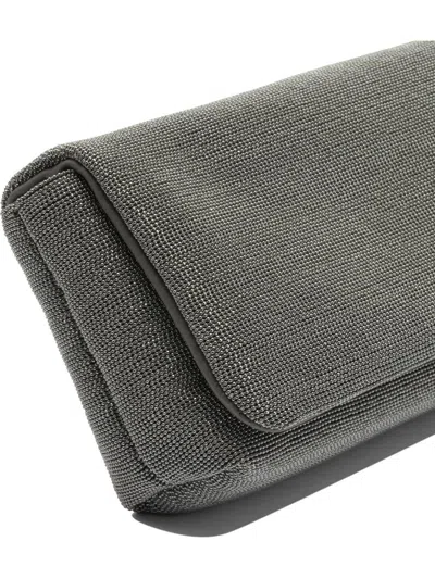 Brunello Cucinelli "flap Precious" Crossbody Bag In Gray