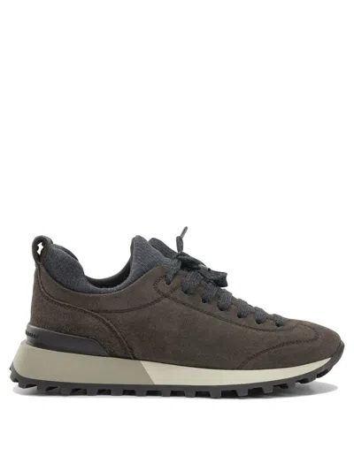 Brunello Cucinelli Women Suede Sneakers In Black